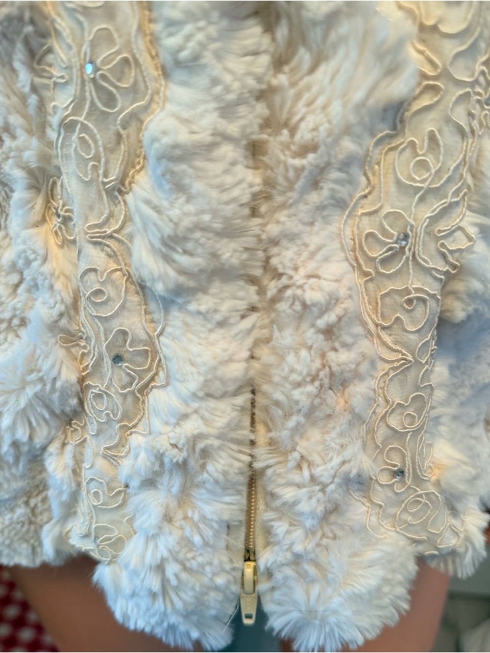 Joseph Ribkoff Faux Fur Embroidery & Rhinestones Jacket Size 10 - Picture 4 of 10